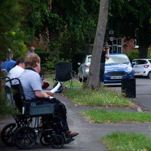 Street Singing with neighbours singing together