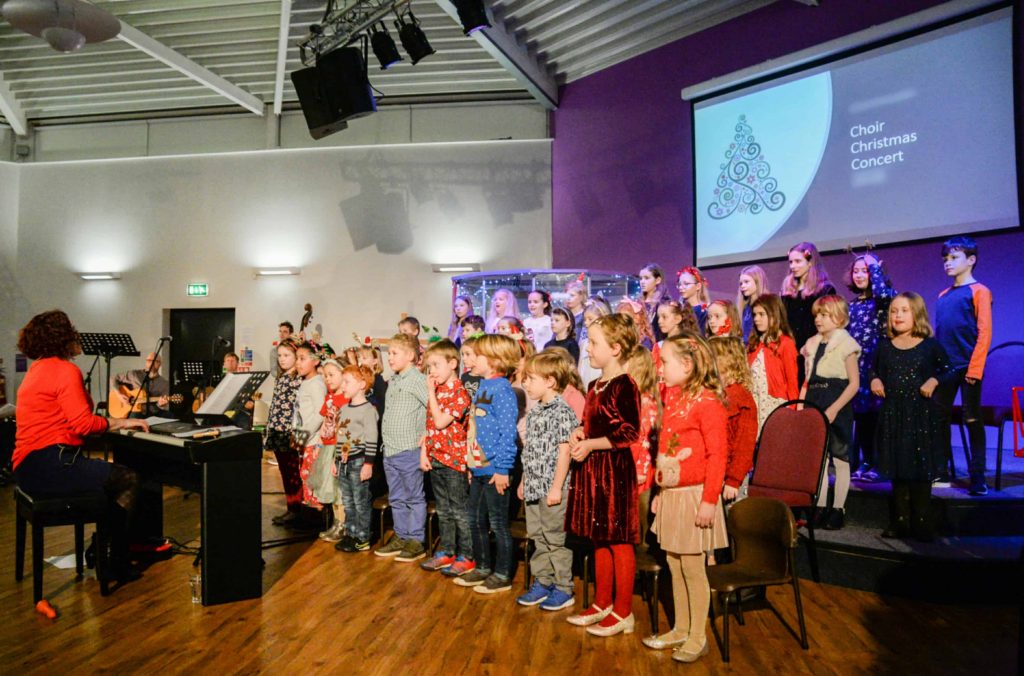 Children's choir performing
