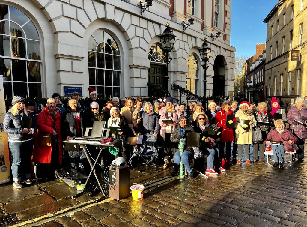 Singing for The Island in St Helens Square